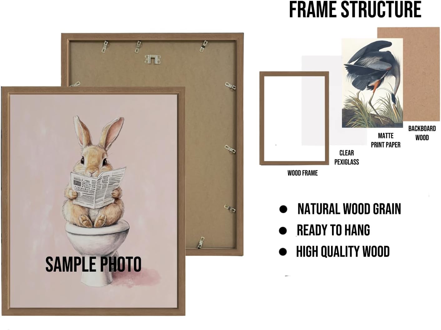 Vintage Wolf Poster Art Print, Halloween Scary Wall Art Academia Spooky Painting Decoration for Horror Prints, Gothic Posters Bedroom Decor 89 (Vintage Wolf, 8 x 10 inches, Wood Frame)