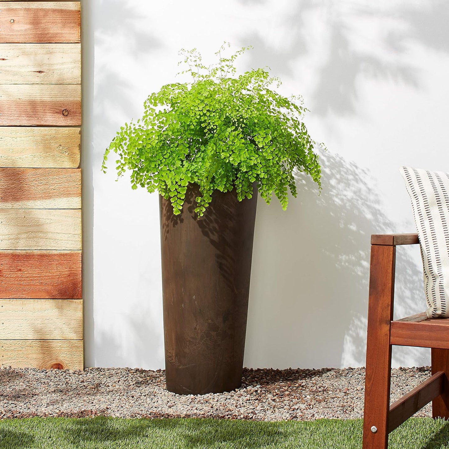 PSW S32CM Contempo Tall Round Planter, 13 by 28-Inch, Chocolate Marble