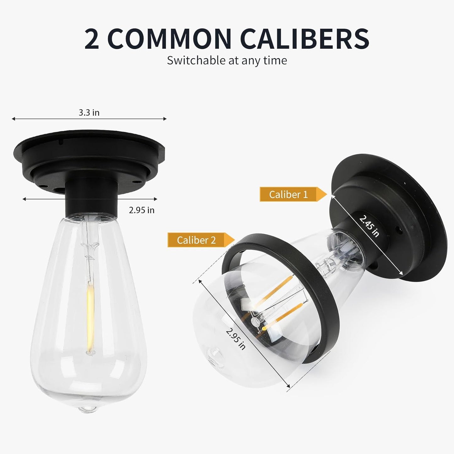 Replacement Solar Light Parts-Solar Lanterns Outdoor Waterproof Two Sizes for Versatile Switching 2 Pack They Can Serve As Accessories Or Stand Alone As Lanterns