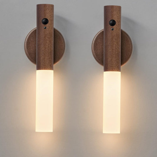 Montford Wall Sconces Set of Two Battery Operated, Motion Sensor Night Light Magnetic Wall Light Rechargeable, Peel and Stick Lights for Hallway