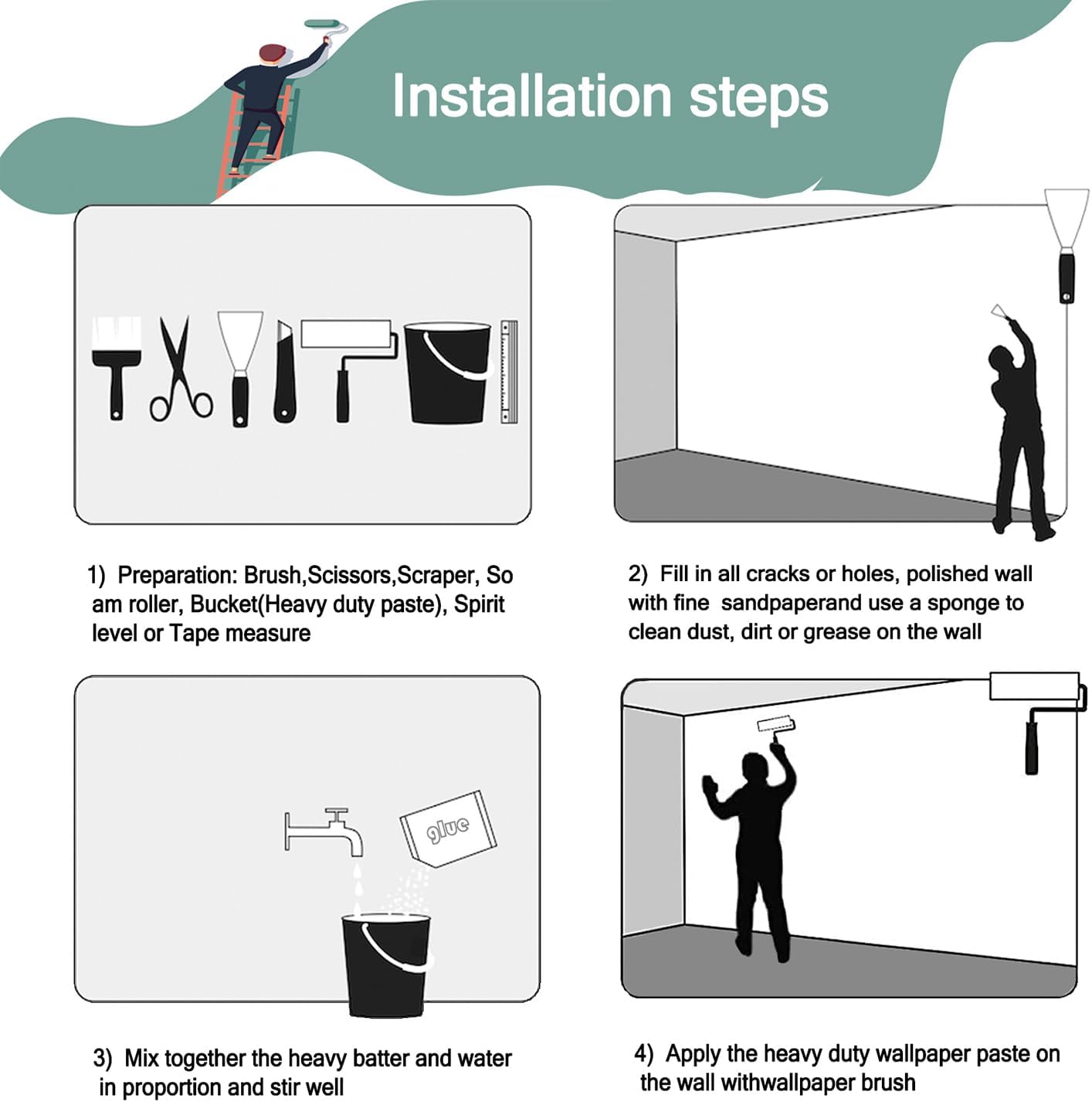 -Rainforest Leaves Fabric Wallpaper Green Trees Mural Bedroom 180" x 115" (Not Peel and Stick)