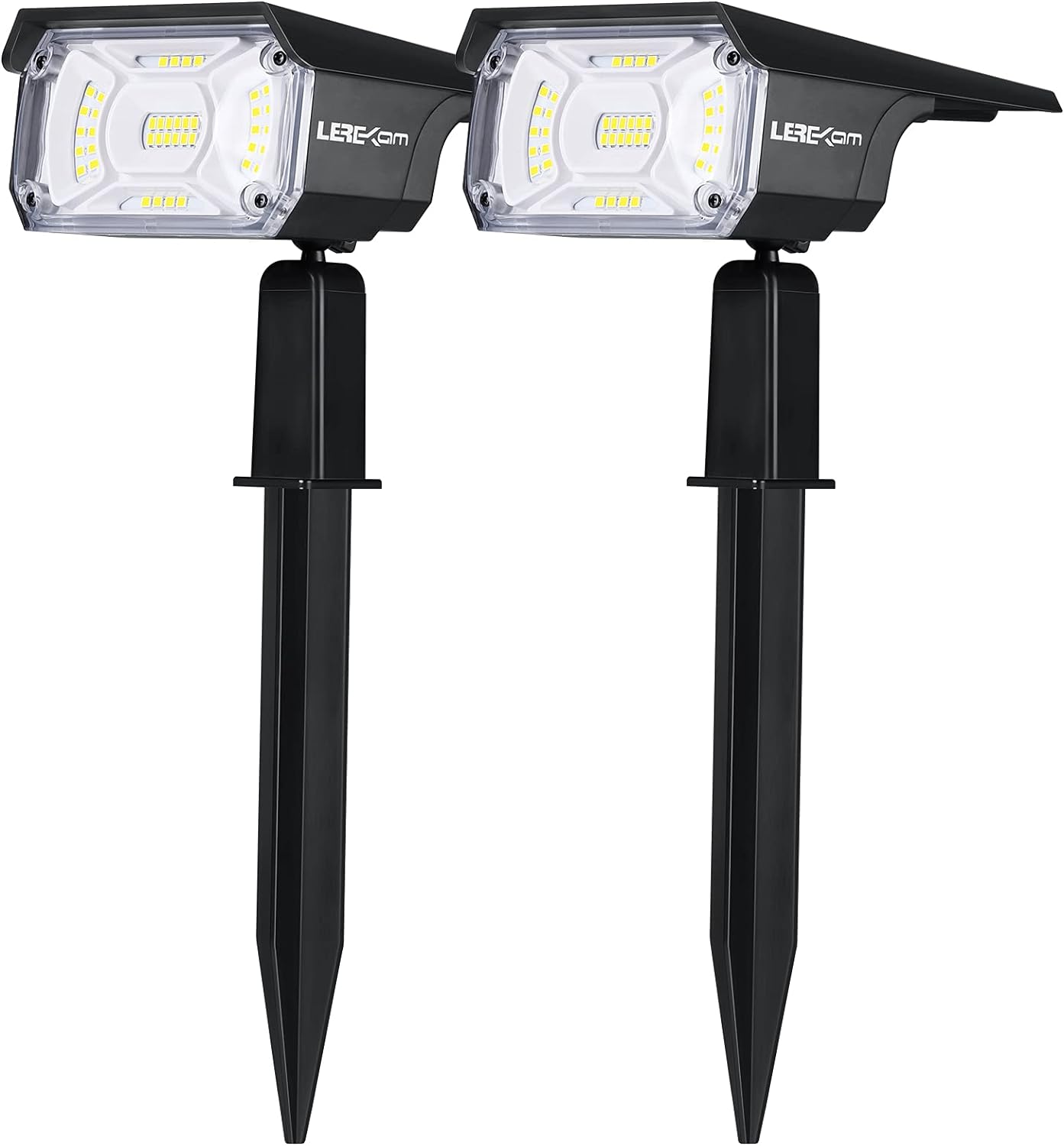 Solar Spot Lights, IP65 Waterproof 40 LEDs Landscape Spotlights,USB & Solar Powered Wall Lights Dark Sensing Auto On/Off,3 Modes Outdoor Solar Garden Lights for Yard Porch 2 Pack