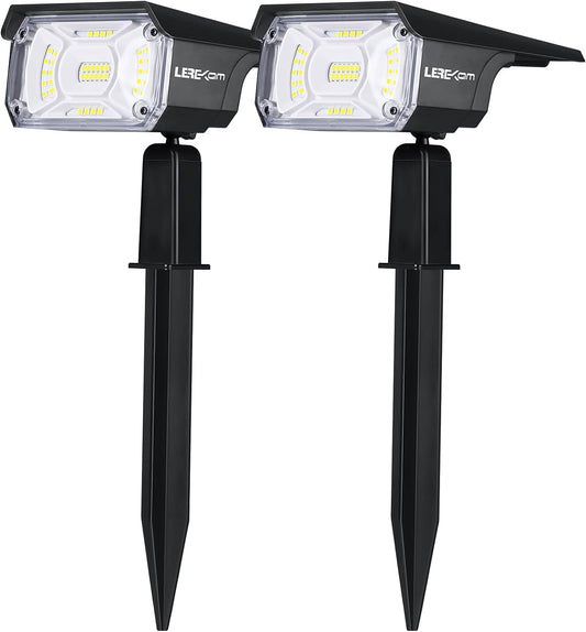 Solar Spot Lights, IP65 Waterproof 40 LEDs Landscape Spotlights,USB & Solar Powered Wall Lights Dark Sensing Auto On/Off,3 Modes Outdoor Solar Garden Lights for Yard Porch 2 Pack