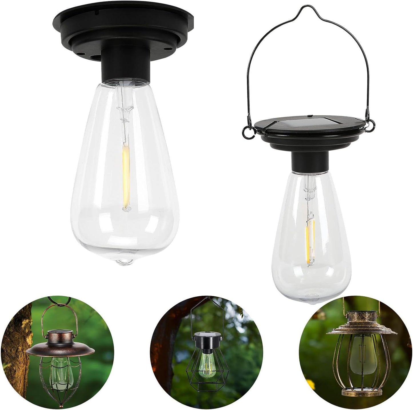 Replacement Solar Light Parts-Solar Lanterns Outdoor Waterproof Two Sizes for Versatile Switching 1 Pack They Can Serve As Accessories Or Stand Alone As Lanterns