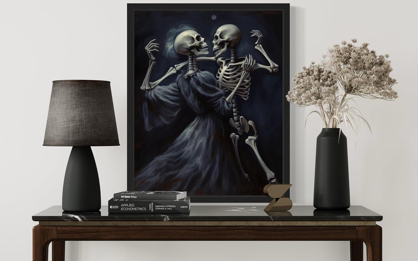 Dancing Skeleton Poster Art Print, Halloween Scary Vintage Wall Art Academia Spooky Painting Decoration for Horror Prints, Gothic Posters Bedroom Decor 89 (Dancing Skeleton, 11 x 14 inches, Unframed)