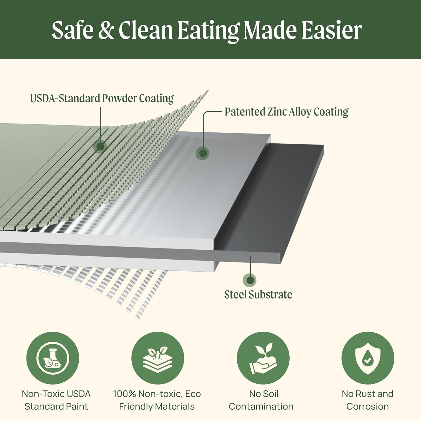 Vego garden 32" Extra Tall Raised Garden Bed Kits,10 in 1 Modular Raised Planter Box for Vegetables Flowers Fruits Oval Metal Raised Garden-Modern Gray