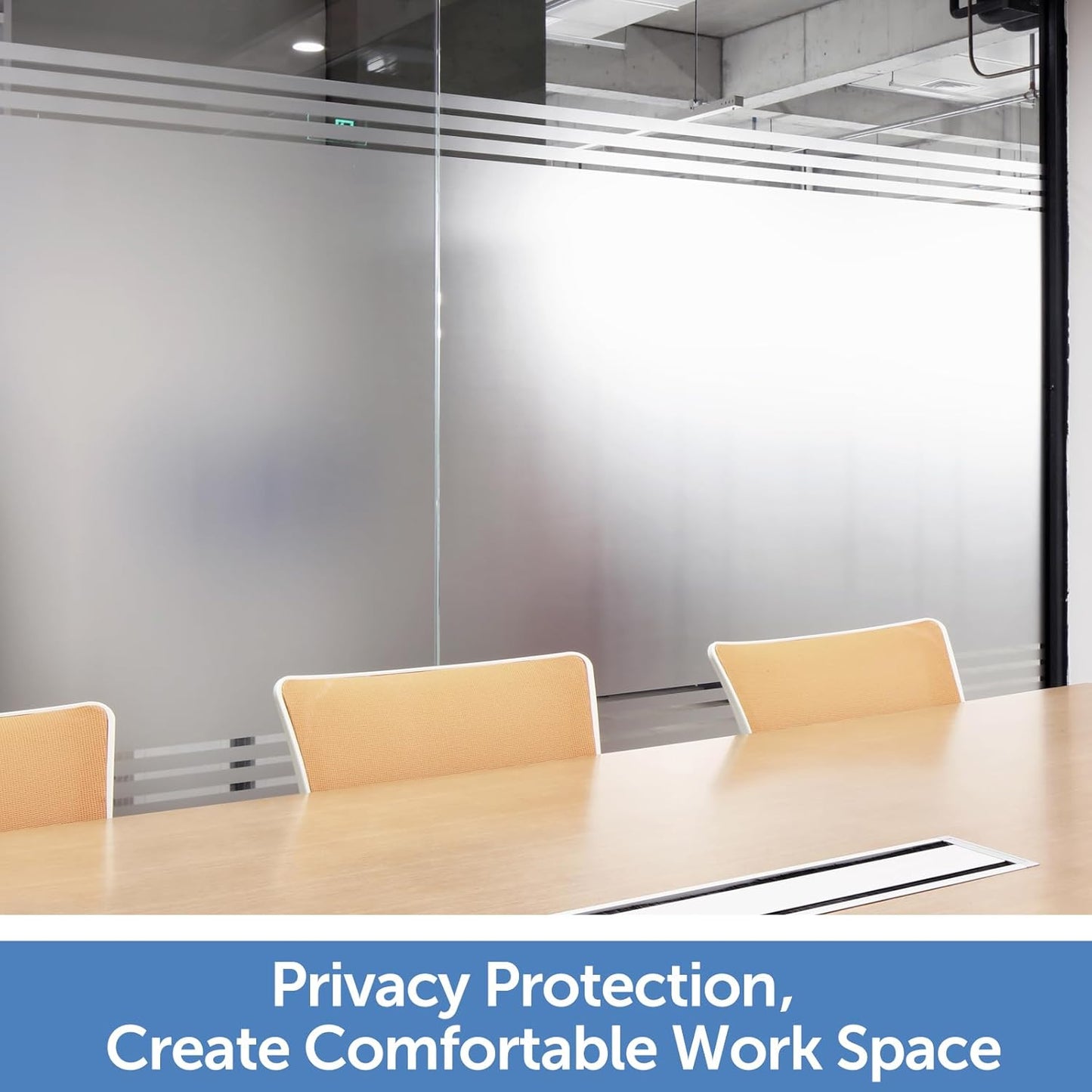 HIDBEA Frosted Window Privacy Film - Non Adhesive Static Cling Glass Stickers Sun UV Blocking Heat Control Door Covering Decals for Home Office, 45.3 x 236.2 Inch