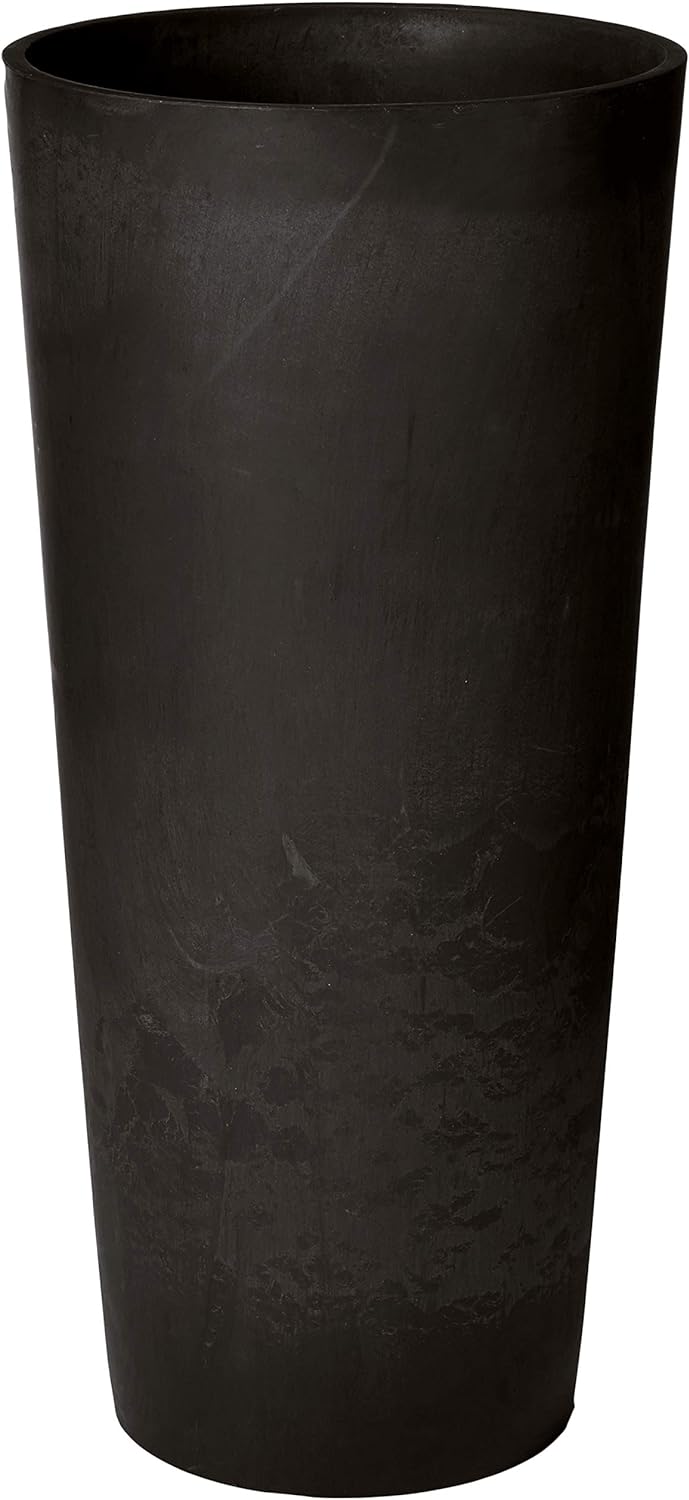 PSW S32BK Contempo Tall Round Planter, 13 by 13 by 28-Inch, Black