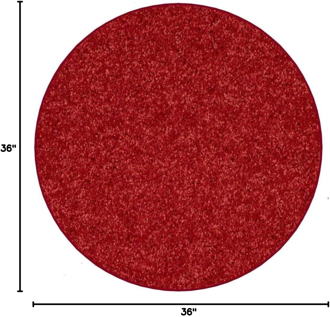 KOECKRITZ Soft and Colorful Kids Classroom Area Rugs (Passes Flammability Pill Test) Many Sizes and Bright Colors to Select from (3' Round, Fire Engine)