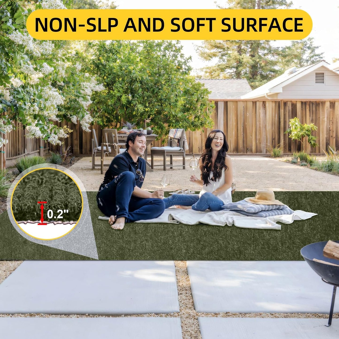 Marine Carpet,5 FT x 20 FT Olive Green Indoor Outdoor Carpet 0.2" Thick with Water-Proof TPE Backing, Non-Slide for Home, Patio, Porch, Deck