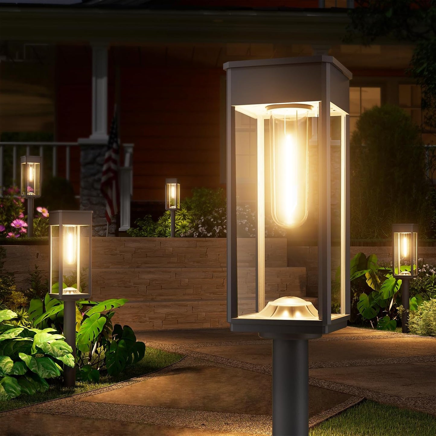 Bright Solar Pathway Lights Outdoor, 6 Pack IP65 Waterproof Solar Garden Lights for Outside Lighting, Yard Path Lawn Walkway Driveway Landscape (Warm White)