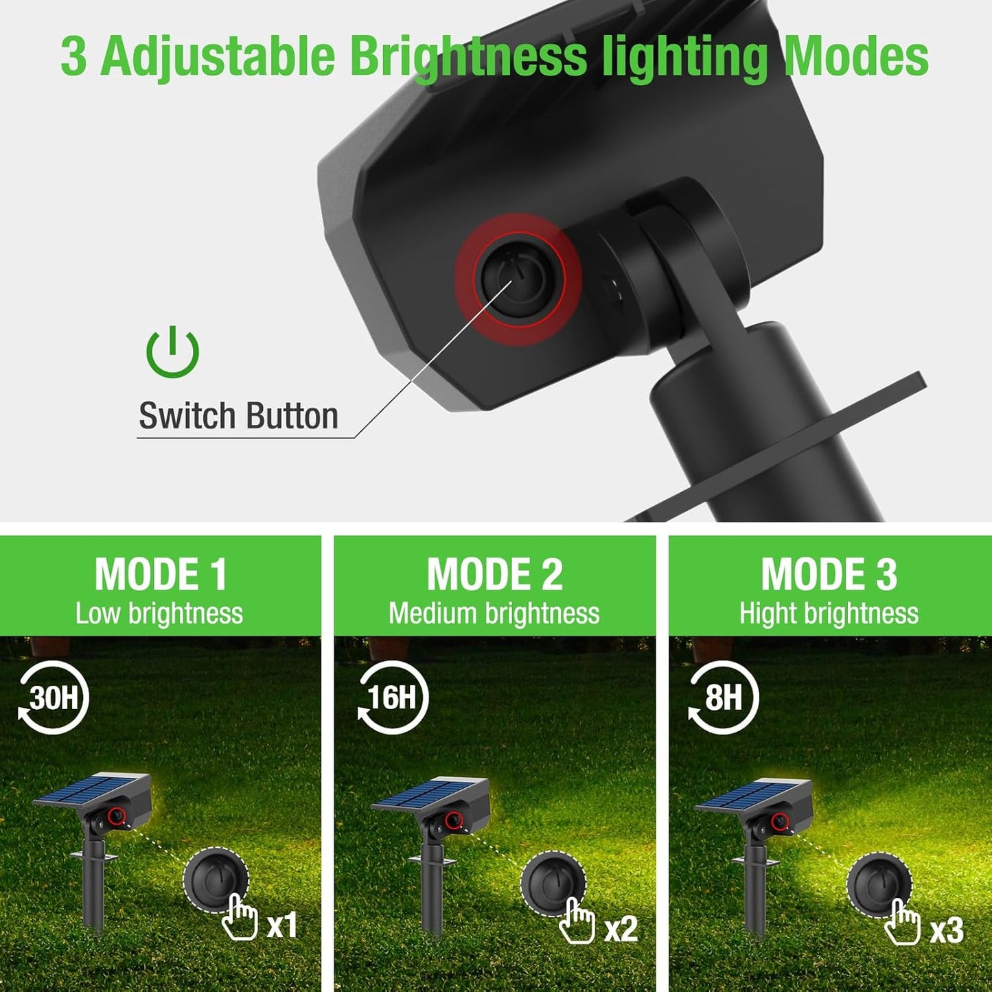nipify 12 Pack Solar Spot Lights Outdoor Motion Sensor with 3 Modes,Solar Spotlights Outdoor Waterproof 2-in-1 Auto On/Off Landscape Lighting for Outside Yard Wall Garden Pathway, Warm White
