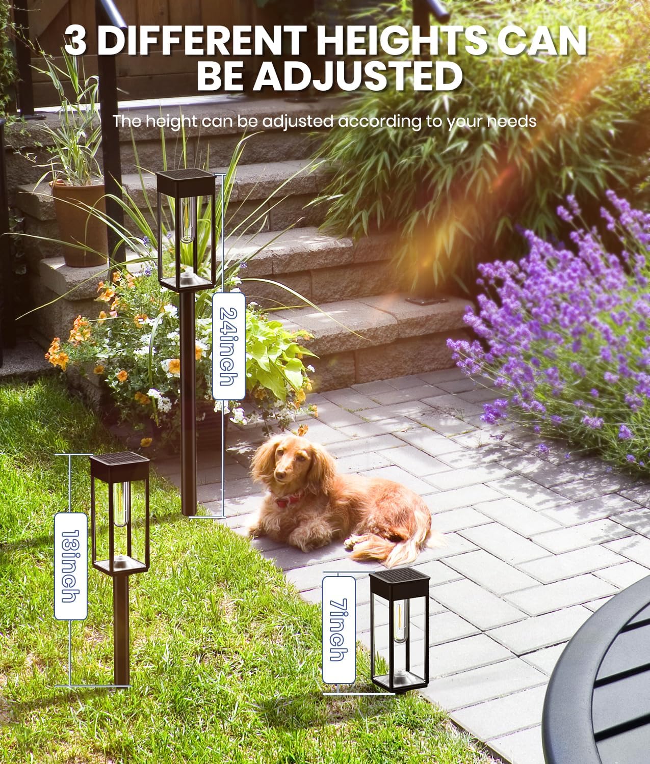 Solar Pathway Lights Outdoor, 4 Pack Garden Lights IP65 Waterproof, Bright Solar Powered for Outside Yard Path Lawn Walkway Driveway Lighting Landscape Decor (Warm White)