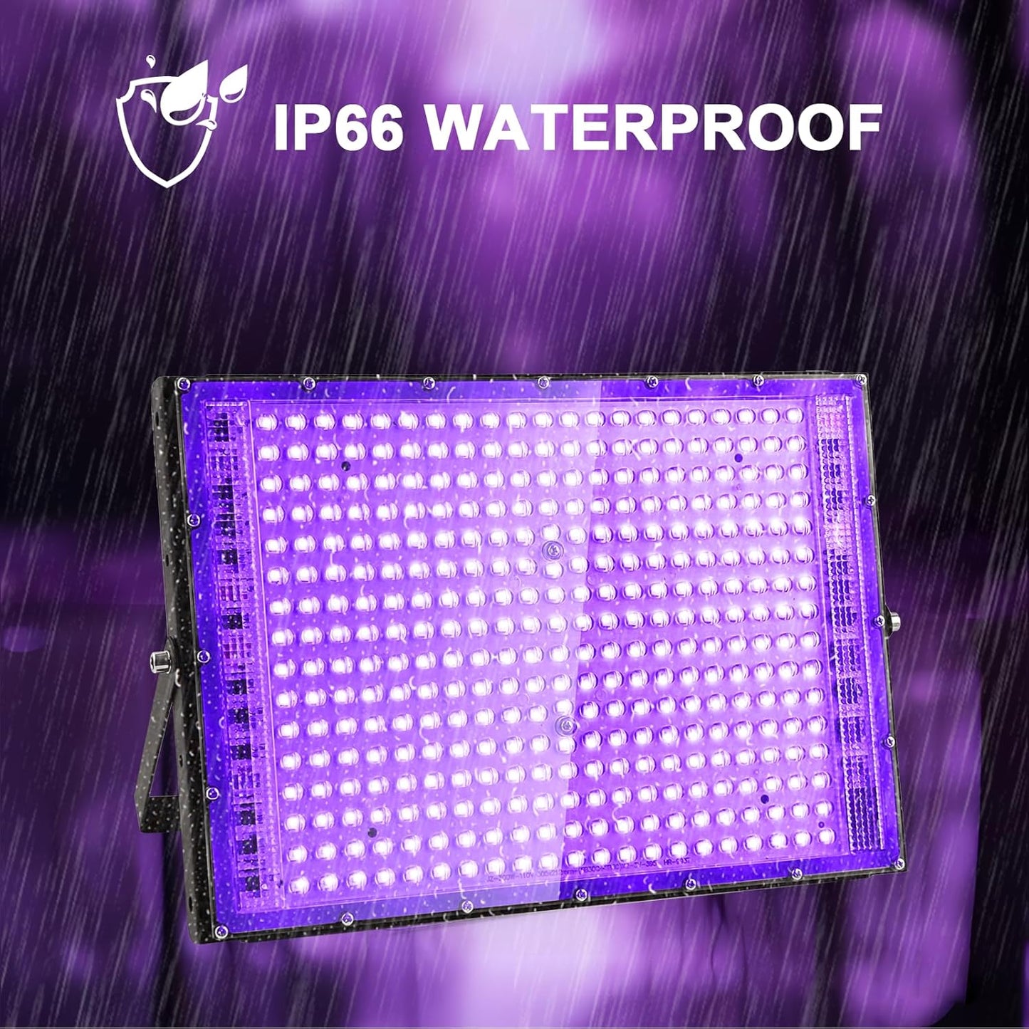 2 Pack 300W Black Lights, Blacklight Flood Light with Plug and Switch,for Glow Party, Black Light Party, Halloween, Body Paint, Neon Glow, Fluorescent Poster, Stage Lighting