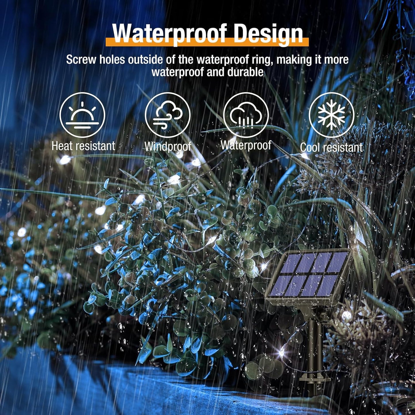2 Pack Solar String Lights Outdoor - 160LED 66FT Solar Fairy Lights Outside Waterproof 8 Modes, Copper Wire Solar Powered Twinkling Lights for Tree Garden Patio Christmas Wedding Party Decorations
