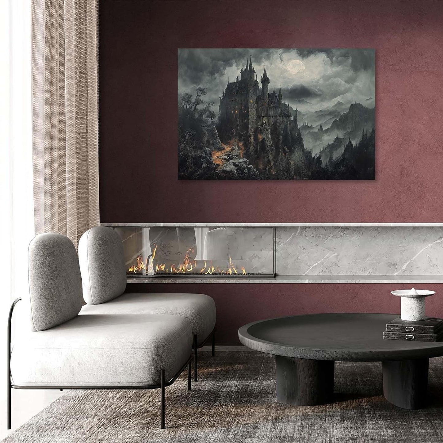 JFHCQJPK Vintage Castle Poster Dark Academy Victorian Gothic Castle Wall Art Poster Moody Mystical Art Print Suitable for Home Living Room Bedroom20x30in Frameless