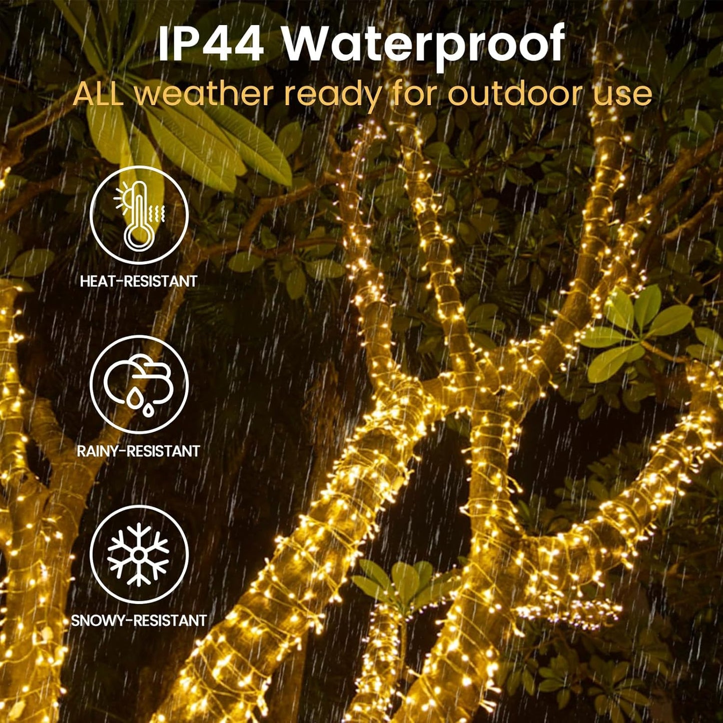 33FT 100LED String Lights Battery Operated with Timer, Waterproof Battery Powered Twinkle Lights, 8 Modes Fairy Light for Indoor & Outdoor Party Bedroom Garland Tree Christmas Decorations (Warm White)