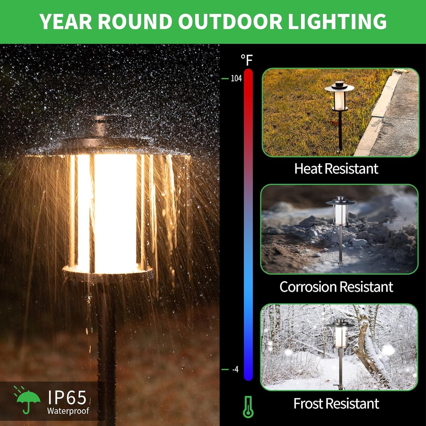 Low Voltage Landscape Path Light, Warm & Cool White Selectable Pathway Lights Wired, 12v Walkway Lamp IP65 Waterproof, LED Oil-Rubbed-Bronze Aluminum 150LM for Outside Patio Yard (4 Pack)